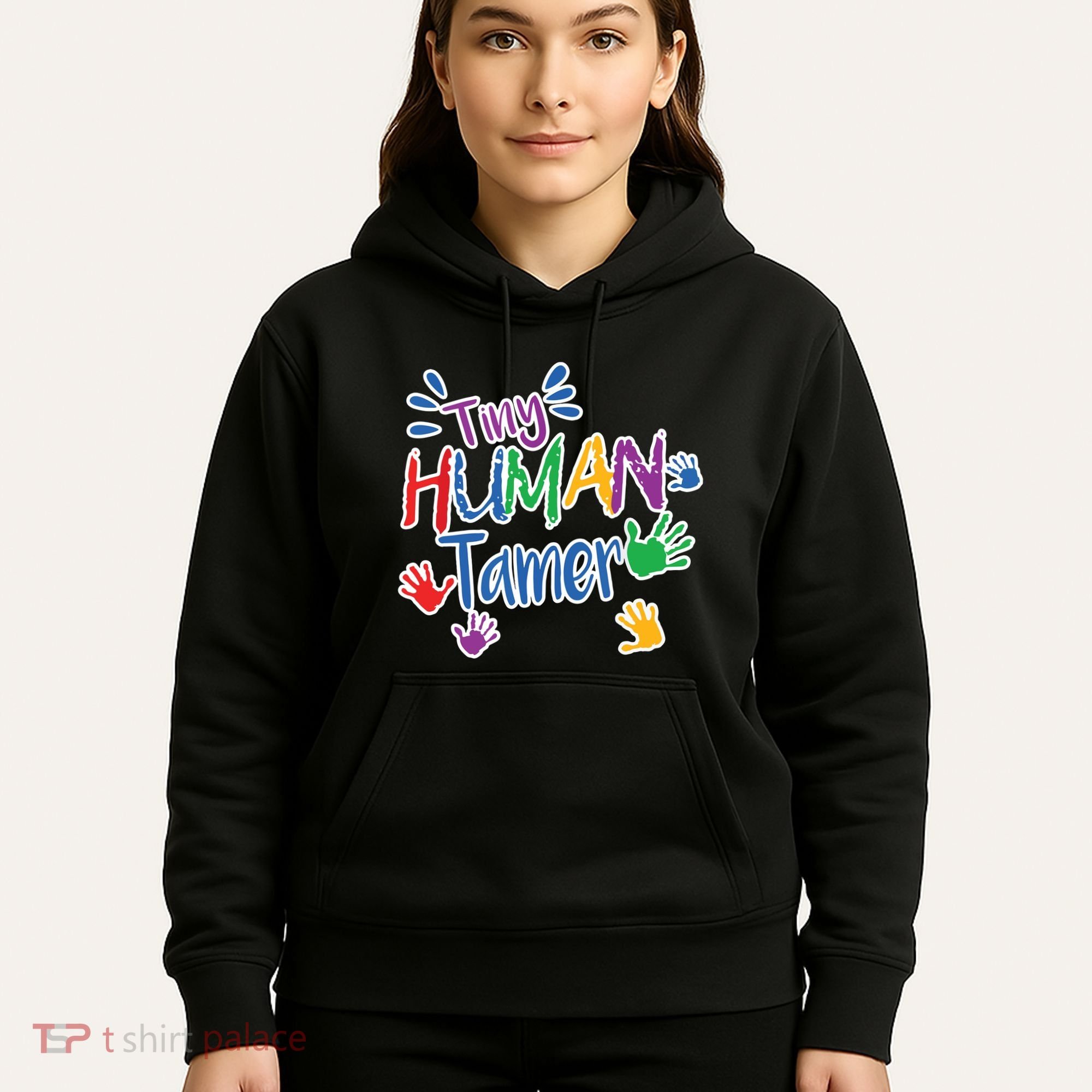 Funny Tiny Human Tamer Daycare Provider Teacher Gift Hoodie