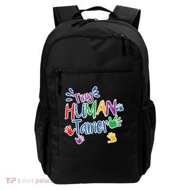 Funny Tiny Human Tamer Daycare Provider Teacher Gift Backpack