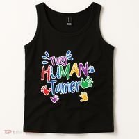 Funny Tiny Human Tamer Daycare Provider Teacher Gift Tank Top thumb 2
