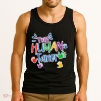 Funny Tiny Human Tamer Daycare Provider Teacher Gift Tank Top thumb 3