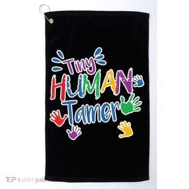 Funny Tiny Human Tamer Daycare Provider Teacher Gift Golf Towel