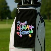 Funny Tiny Human Tamer Daycare Provider Teacher Gift Golf Towel thumb 2