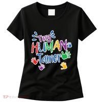 Funny Tiny Human Tamer Daycare Provider Teacher Gift Women's T-Shirt thumb 0