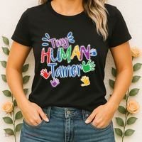Funny Tiny Human Tamer Daycare Provider Teacher Gift Women's T-Shirt thumb 2