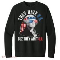 Funny They Hate U.S. Cuz They Ain't U.S. George Washington V.I.T. Fleece Crew Sweatshirt thumb 0