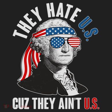 Funny They Hate U.S. Cuz They Ain't U.S. George Washington Urban Oversized Heavyweight T-Shirt