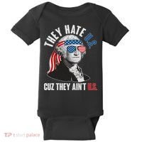 Funny They Hate U.S. Cuz They Ain't U.S. George Washington Baby Bodysuit thumb 0