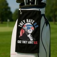 Funny They Hate U.S. Cuz They Ain't U.S. George Washington Golf Towel thumb 2