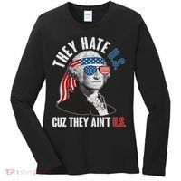 Funny They Hate U.S. Cuz They Ain't U.S. George Washington Women's Long Sleeve Shirt thumb 0