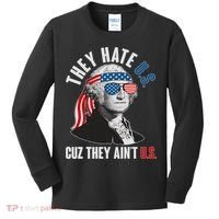 Funny They Hate U.S. Cuz They Ain't U.S. George Washington Kids Long Sleeve Shirt thumb 0