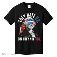 Funny They Hate U.S. Cuz They Ain't U.S. George Washington Kids T-Shirt thumb 0