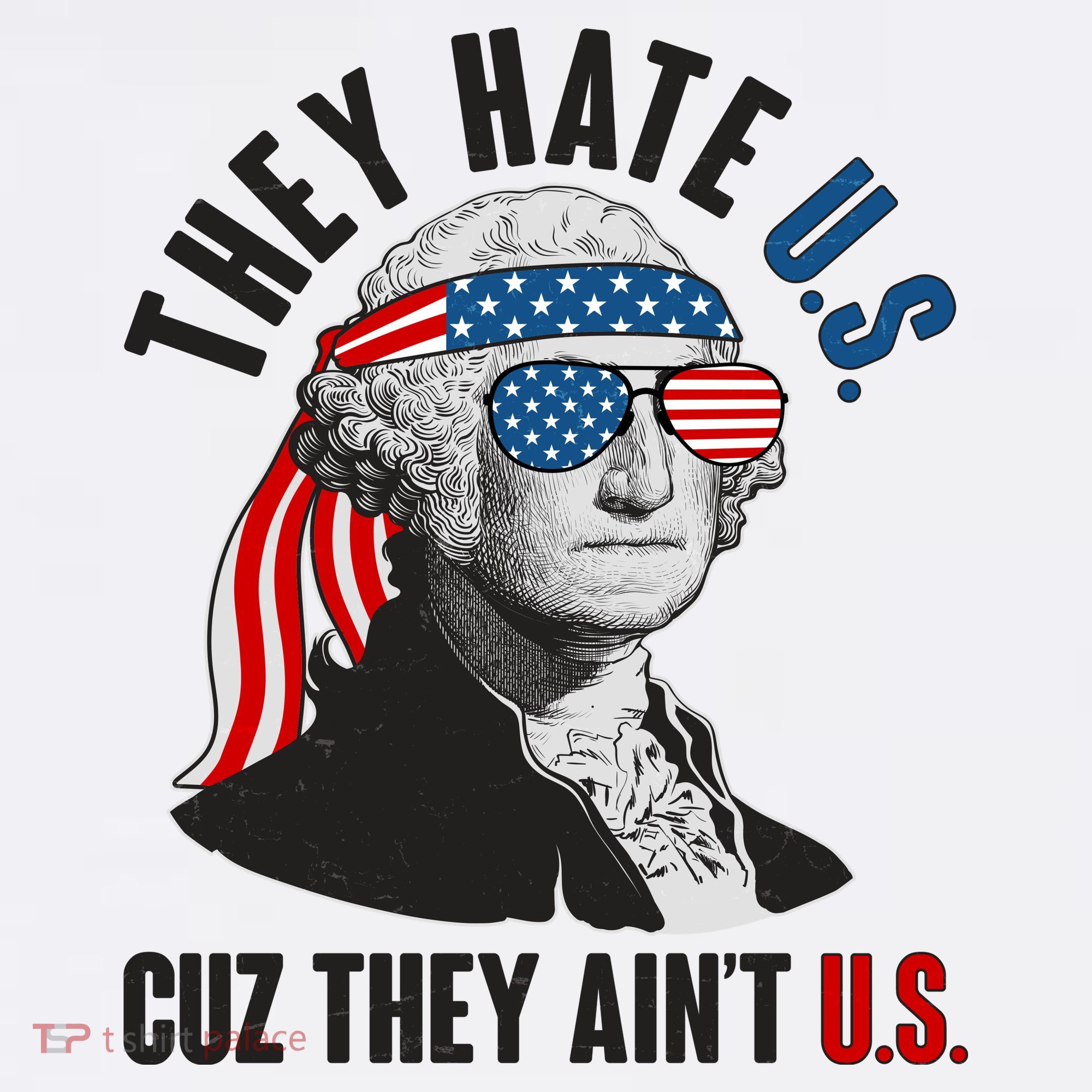 Funny They Hate U.S. Cuz They Ain't U.S. George Washington Comfort Colors Garment-Dyed Hooded Sweatshirt