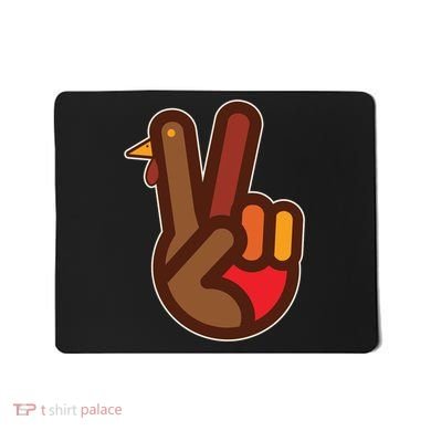 Funny Turkey Hand Thanksgiving Retro Peace Vintage Mousepad