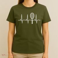 Funny Tennis Heartbeat Best Tennis Gift For Players Fans T-Shirt thumb 4
