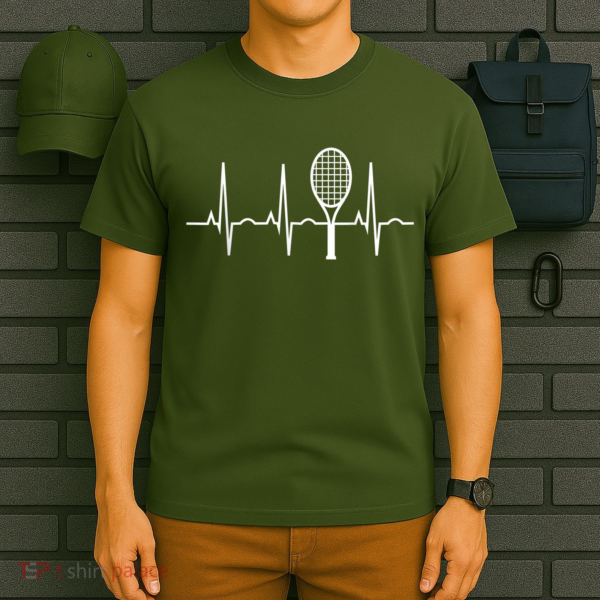 Funny Tennis Heartbeat Best Tennis Gift For Players Fans T-Shirt