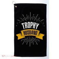 Funny Trophy Husband Wedding Anniversary Golf Towel thumb 0