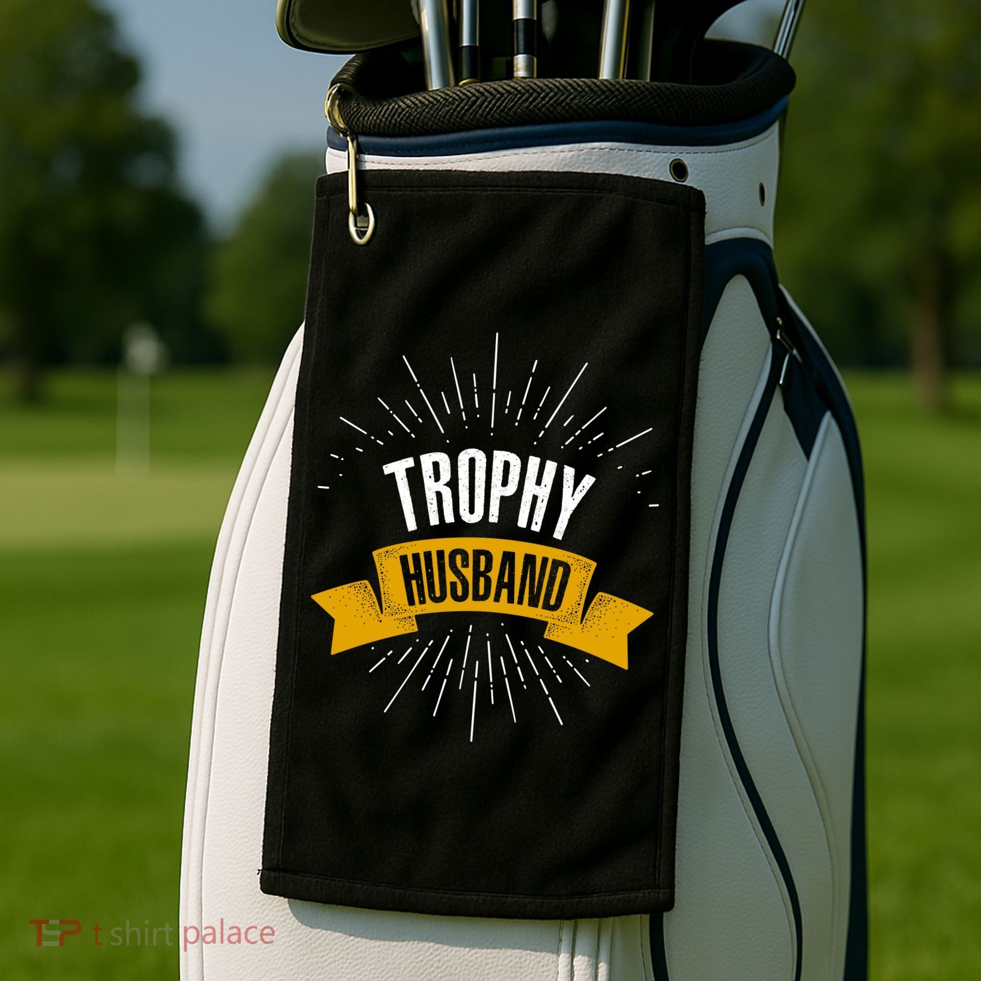 Funny Trophy Husband Wedding Anniversary Golf Towel