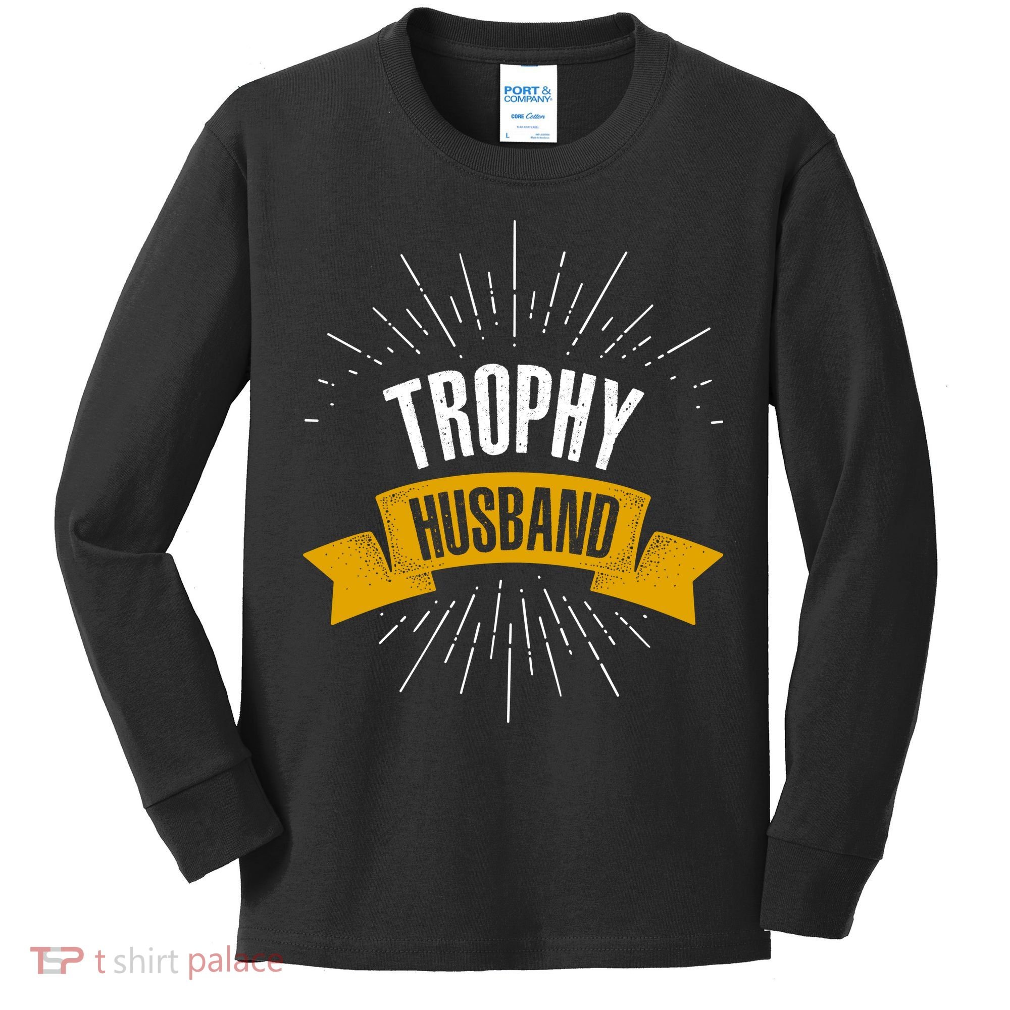 Funny Trophy Husband Wedding Anniversary Kids Long Sleeve Shirt