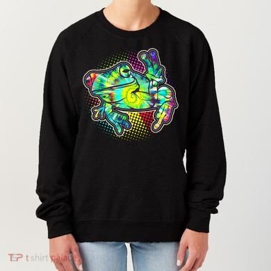 Funny Trippy Hippie Psychedelic Peace Frog Women's Sweatshirt