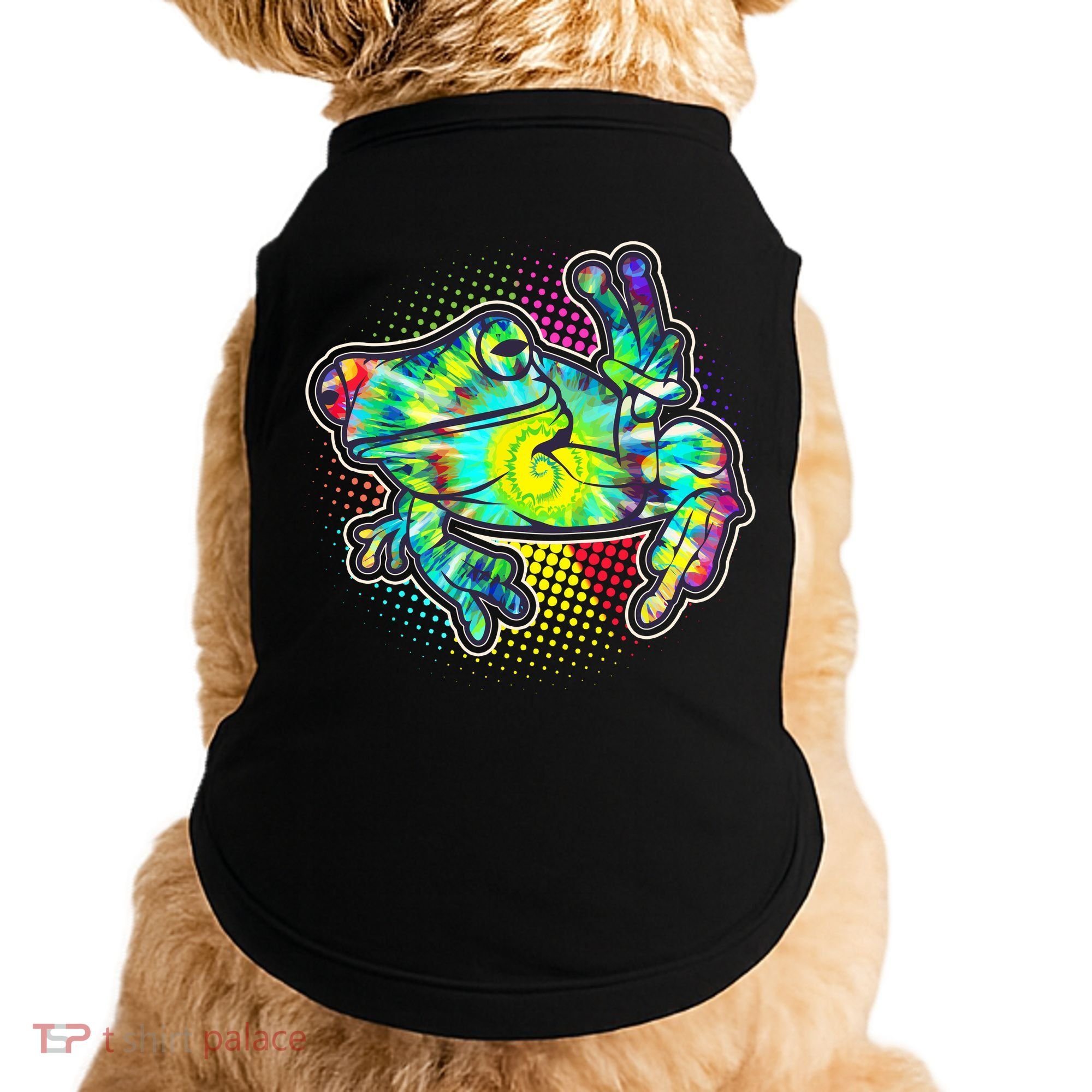 Funny Trippy Hippie Psychedelic Peace Frog Doggie Tank