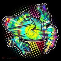 Funny Trippy Hippie Psychedelic Peace Frog Doggie Tank thumb 4