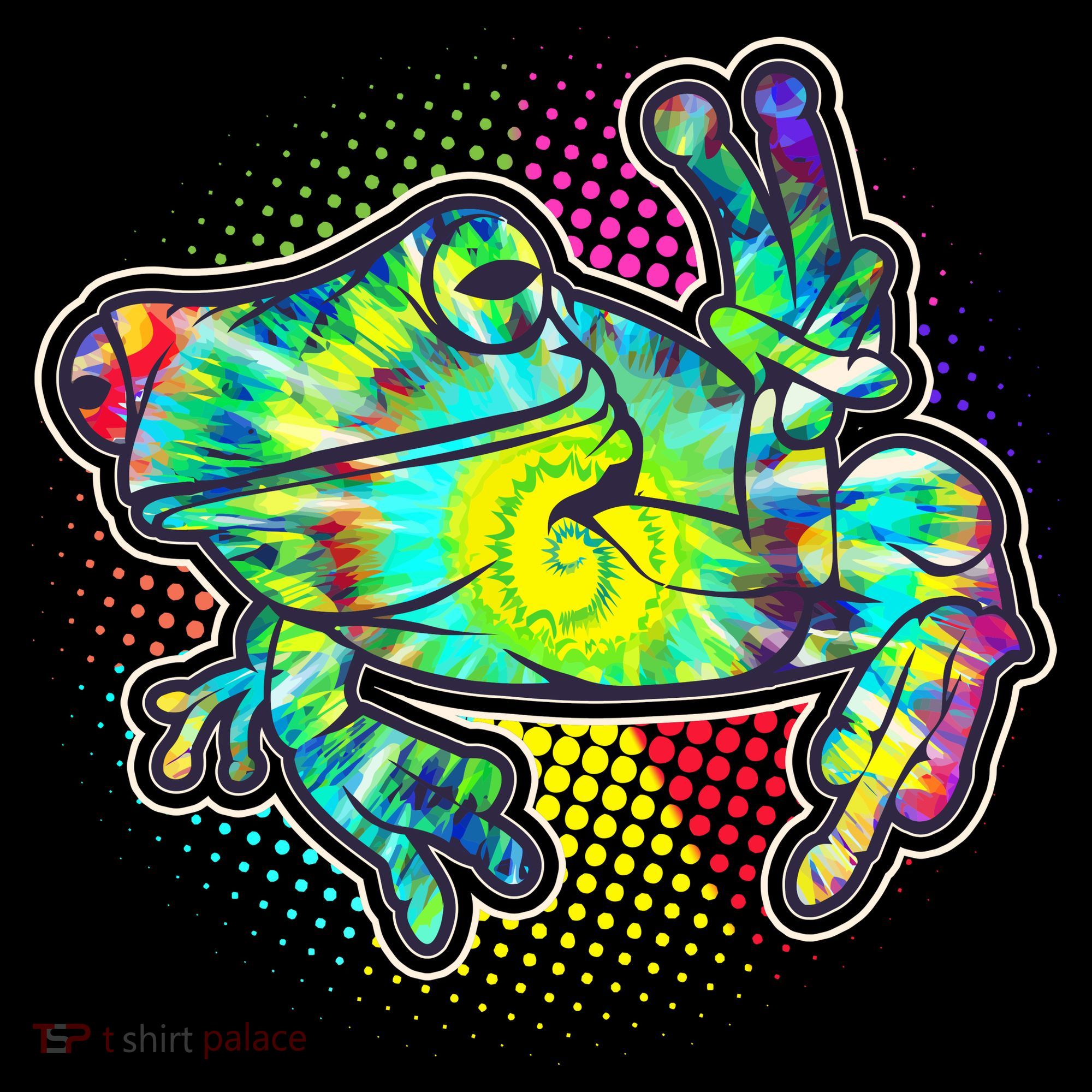 Funny Trippy Hippie Psychedelic Peace Frog Doggie Tank
