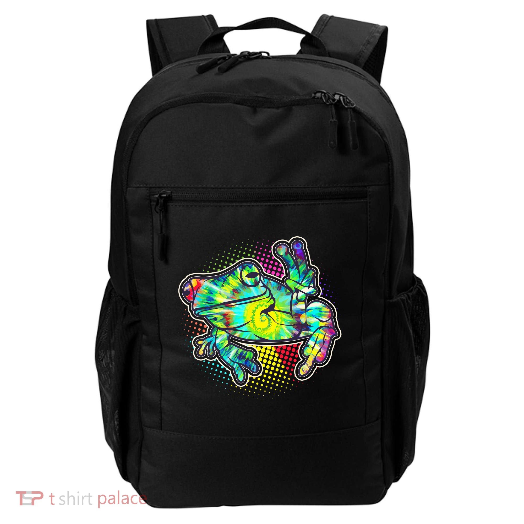 Funny Trippy Hippie Psychedelic Peace Frog Backpack