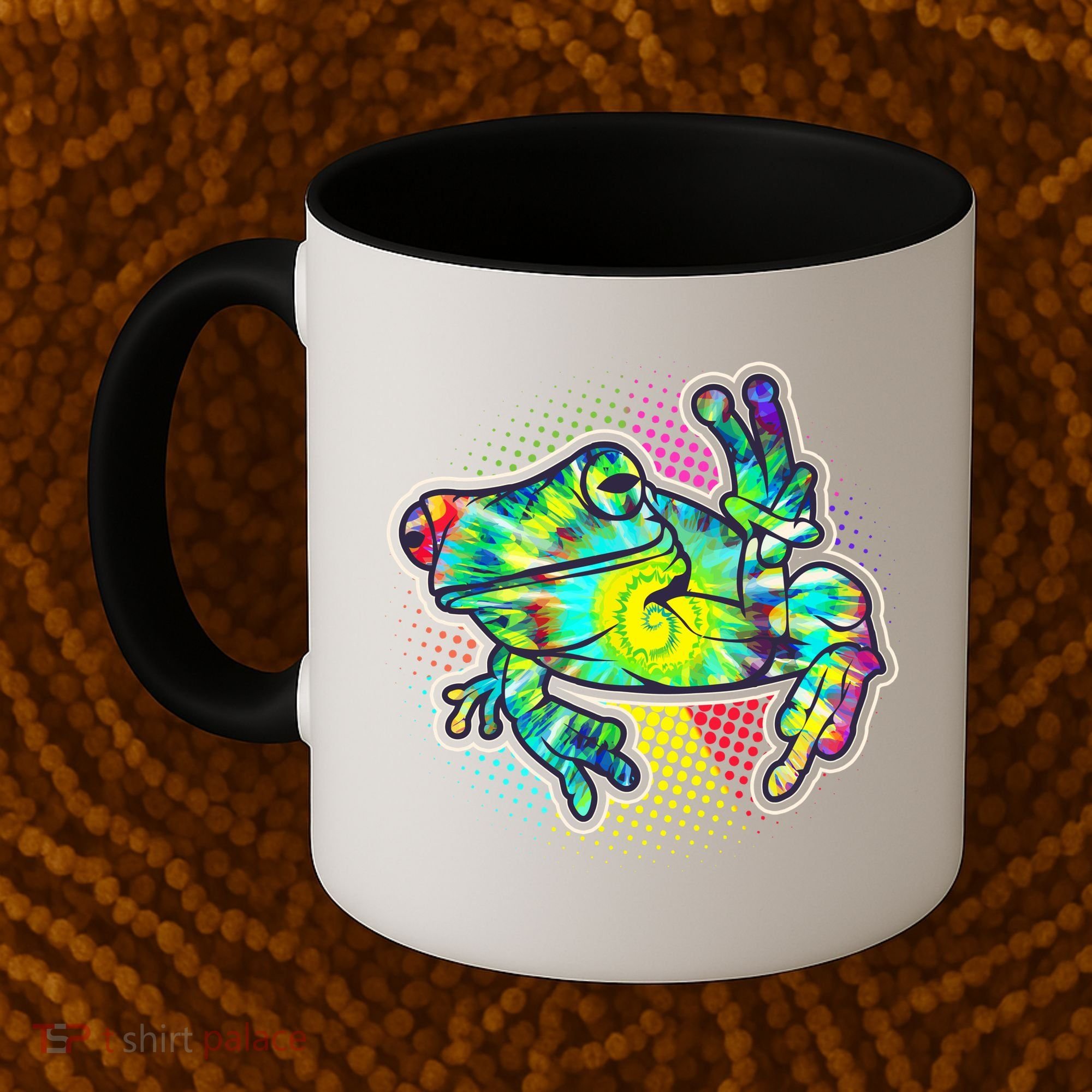 Funny Trippy Hippie Psychedelic Peace Frog Coffee Mug