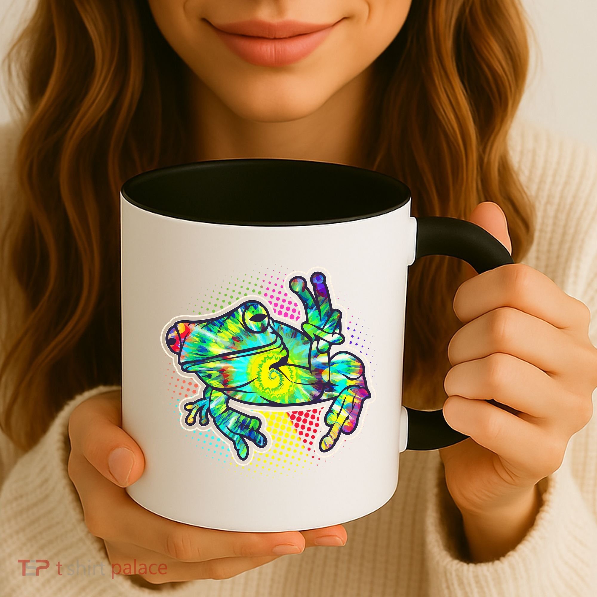 Funny Trippy Hippie Psychedelic Peace Frog Coffee Mug