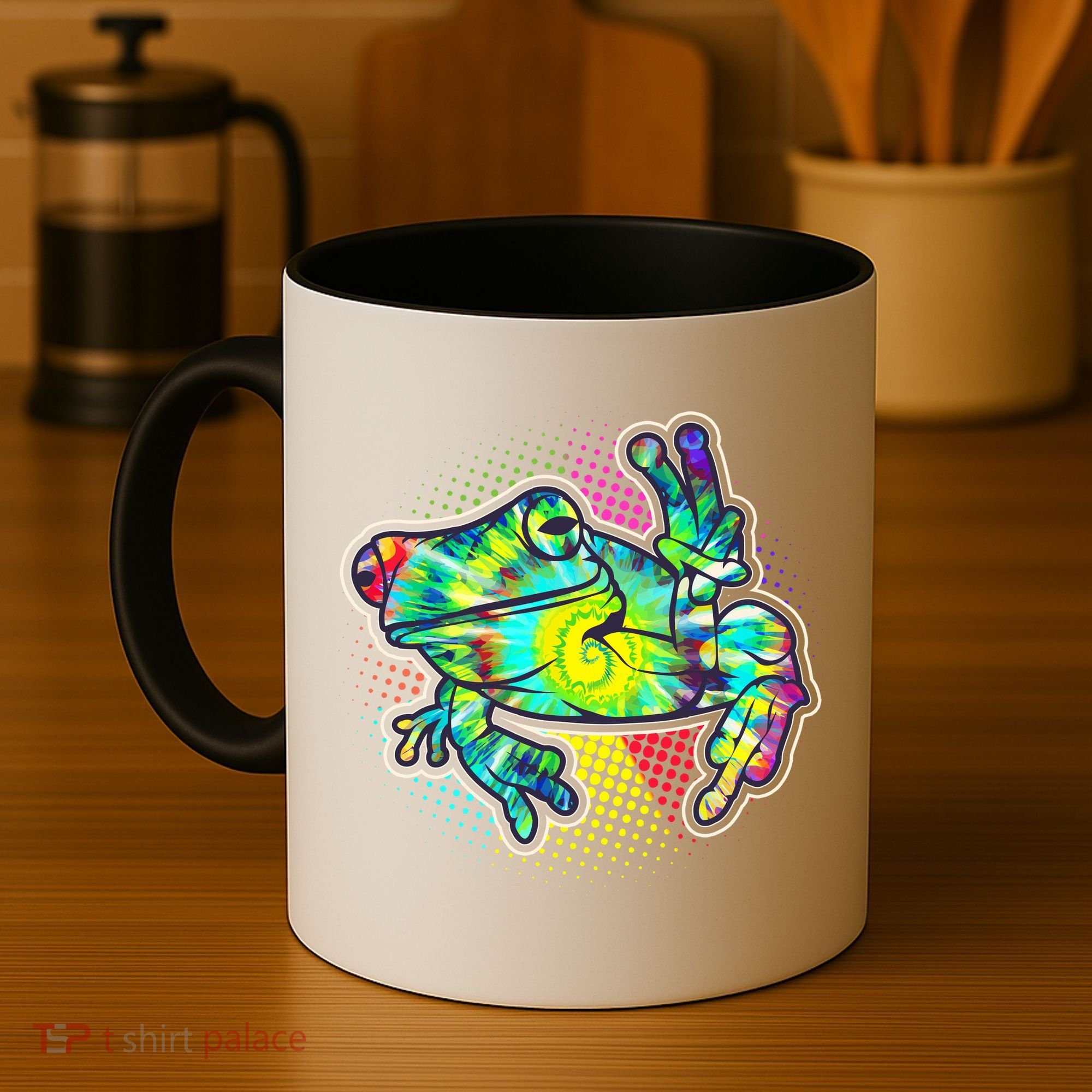 Funny Trippy Hippie Psychedelic Peace Frog Coffee Mug