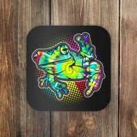 Funny Trippy Hippie Psychedelic Peace Frog Coaster thumb 0