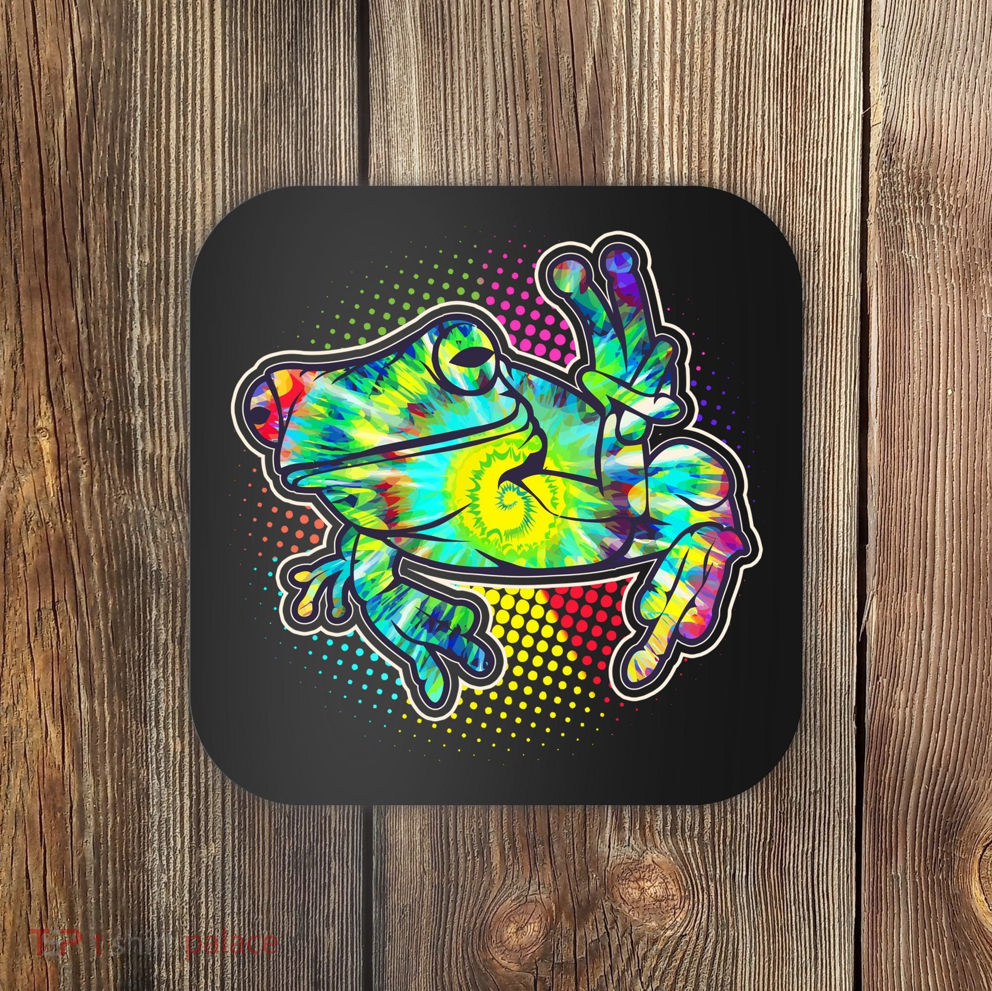 Funny Trippy Hippie Psychedelic Peace Frog Coaster