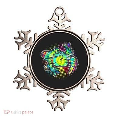Funny Trippy Hippie Psychedelic Peace Frog Ornament
