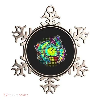Funny Trippy Hippie Psychedelic Peace Frog Ornament
