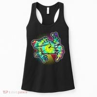 Funny Trippy Hippie Psychedelic Peace Frog Women's Tank Top thumb 0