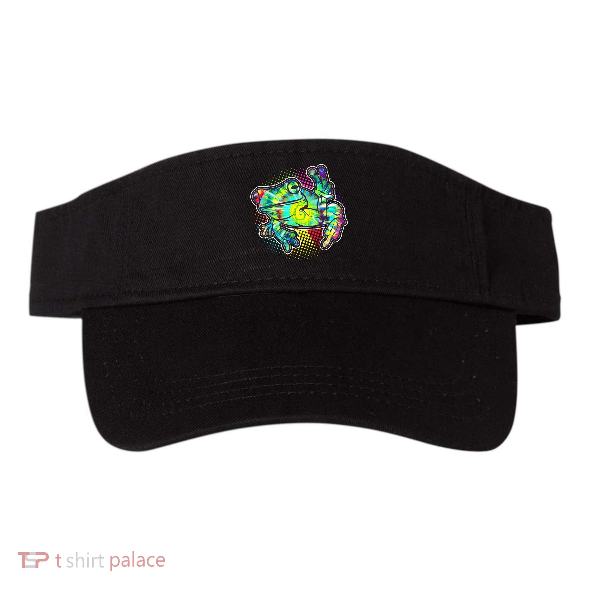 Funny Trippy Hippie Psychedelic Peace Frog Visor