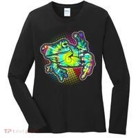 Funny Trippy Hippie Psychedelic Peace Frog Women's Long Sleeve Shirt thumb 0