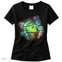 Funny Trippy Hippie Psychedelic Peace Frog Women's T-Shirt thumb 0