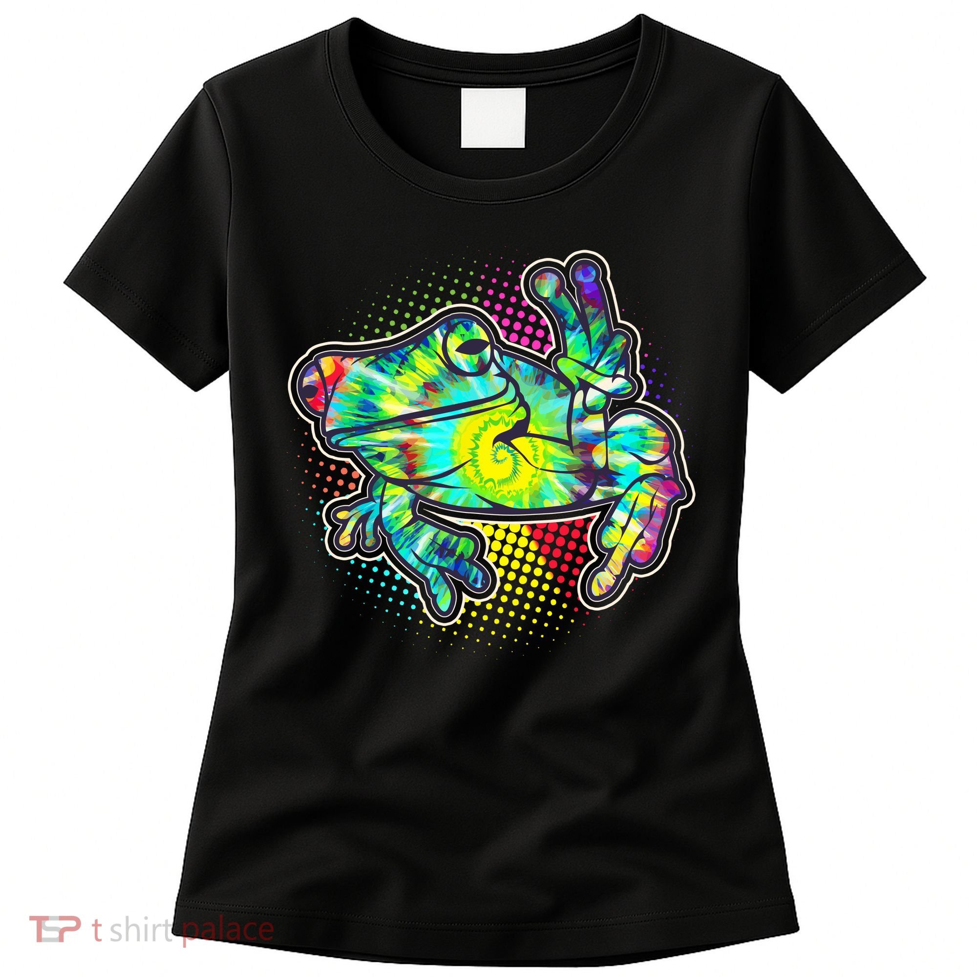 Funny Trippy Hippie Psychedelic Peace Frog Women's T-Shirt