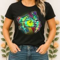 Funny Trippy Hippie Psychedelic Peace Frog Women's T-Shirt thumb 2