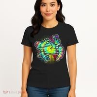 Funny Trippy Hippie Psychedelic Peace Frog Women's T-Shirt thumb 4