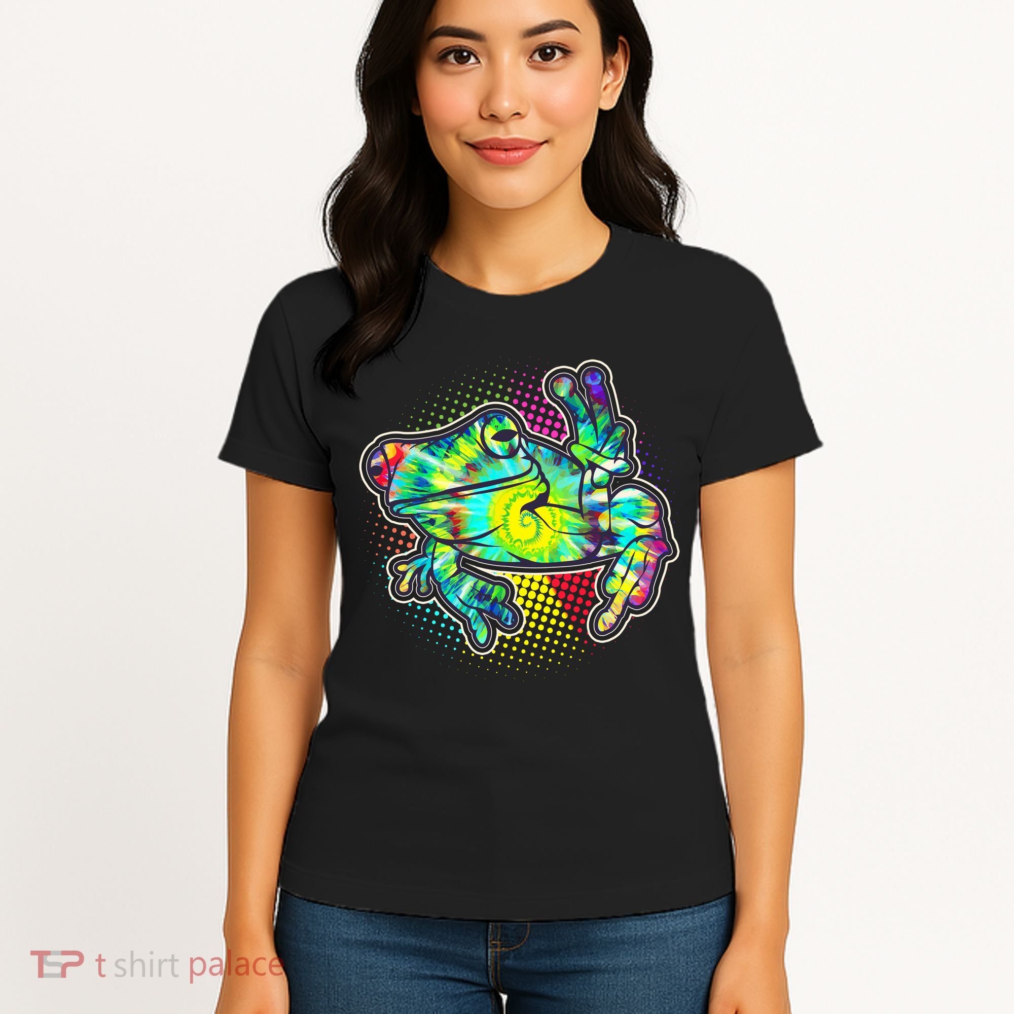 Funny Trippy Hippie Psychedelic Peace Frog Women's T-Shirt