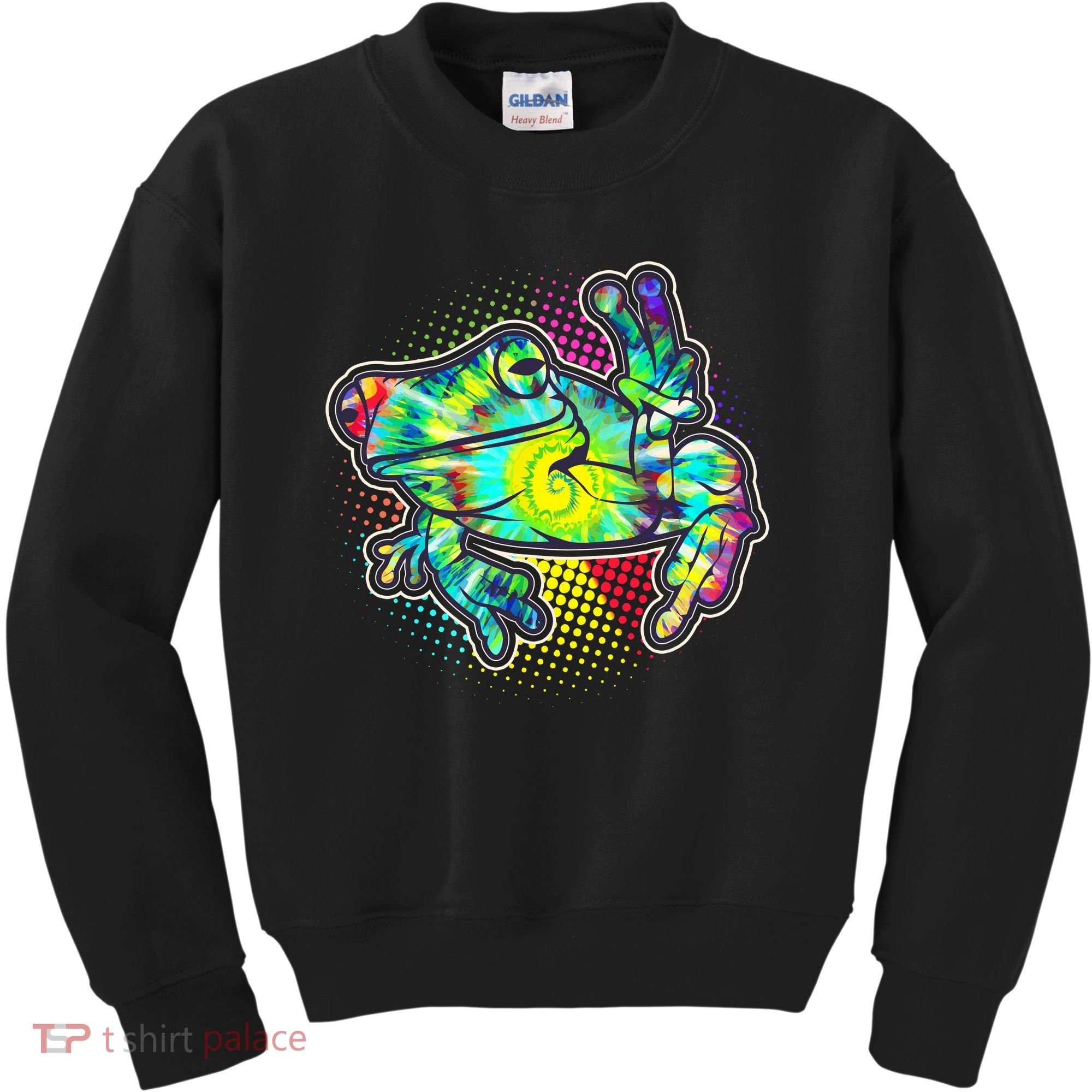 Funny Trippy Hippie Psychedelic Peace Frog Kids Sweatshirt