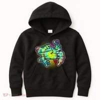 Funny Trippy Hippie Psychedelic Peace Frog Kids Hoodie thumb 0
