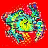 Funny Trippy Hippie Psychedelic Peace Frog Santa Hat thumb 1