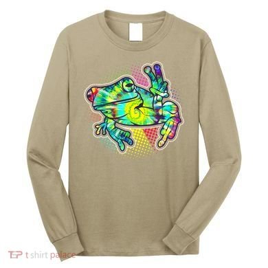 Funny Trippy Hippie Psychedelic Peace Frog Long Sleeve Shirt
