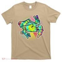 Funny Trippy Hippie Psychedelic Peace Frog T-Shirt thumb 0