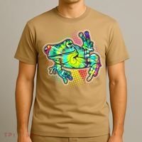 Funny Trippy Hippie Psychedelic Peace Frog T-Shirt thumb 3