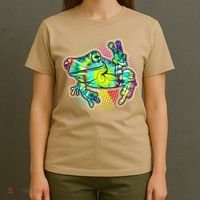 Funny Trippy Hippie Psychedelic Peace Frog T-Shirt thumb 4