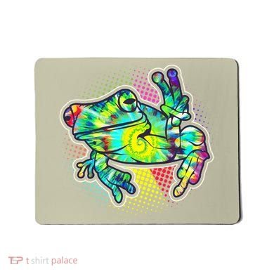 Funny Trippy Hippie Psychedelic Peace Frog Mousepad
